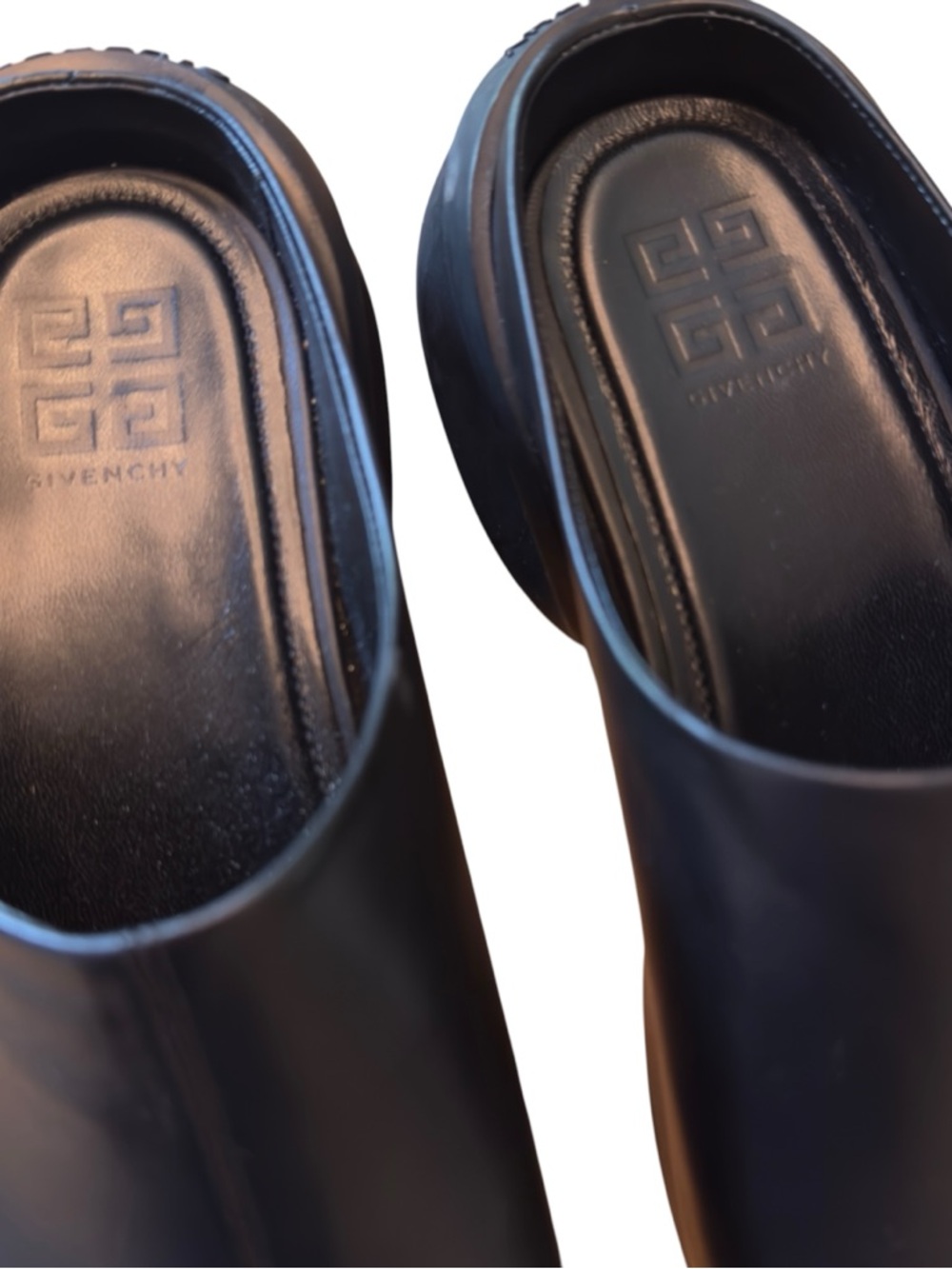 Givenchy Black G Clogs Leather Rubber Mule Slip On Logo SKU 221278M231003 in EUC - Picture 12 of 14
